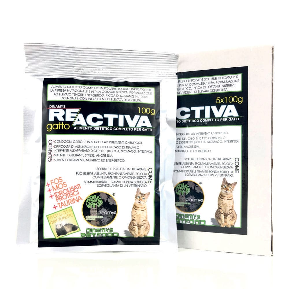 Reactiva Gatto, alimento complementare per felini debilitati in formato busta